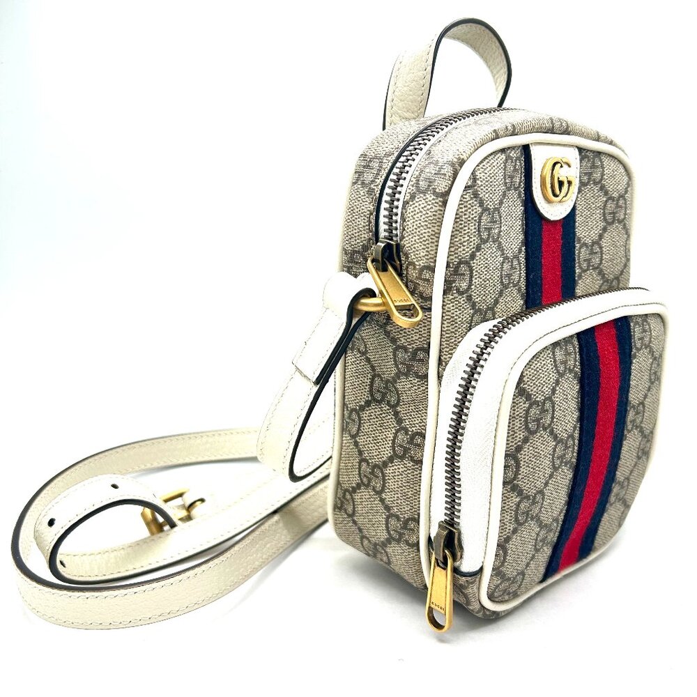 Gucci GG Supreme Monogram Web Mini Ophidia Crossbody Bag EUC